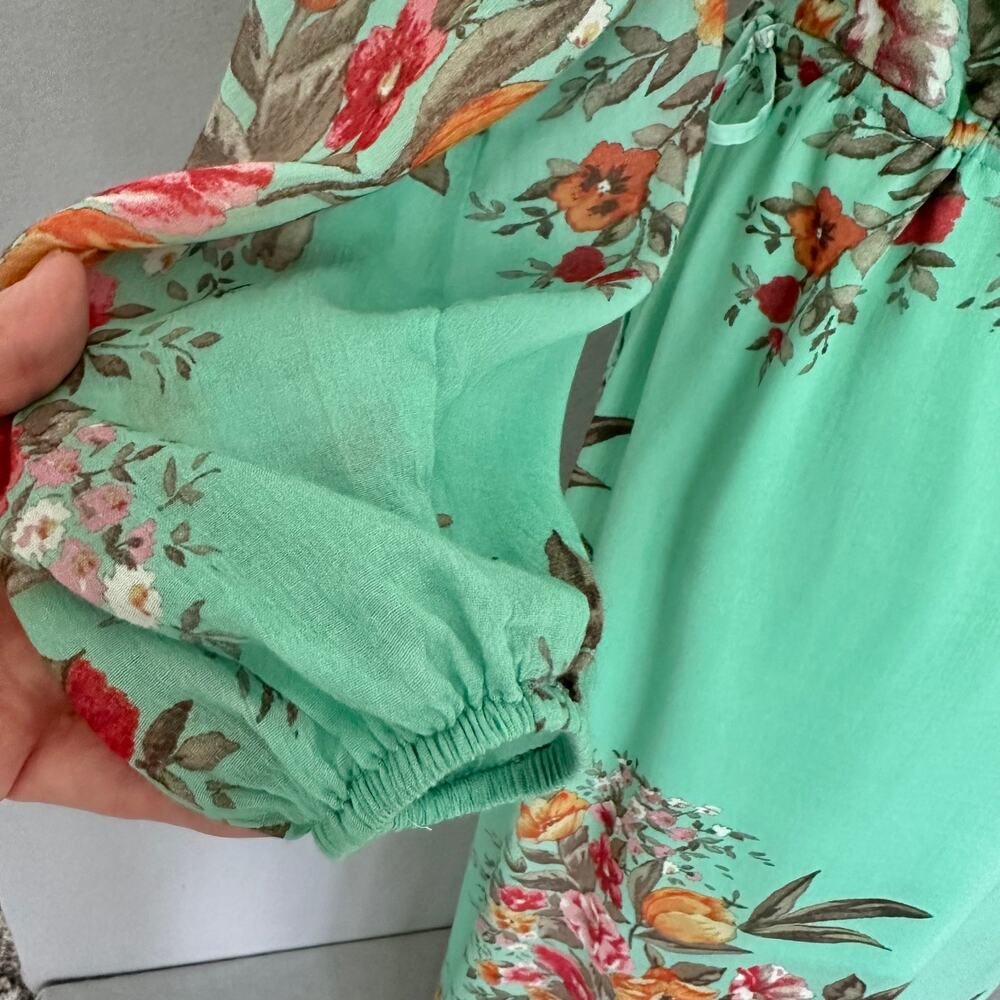 Auguste the Label Jennifer Maxi Dress Green Floral Boho Lightweight Lined Size S - Picture 5 of 16